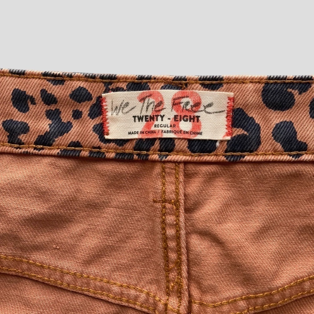 Free People We The Free Denim Skirt Zip It Up O-Ring Leopard Print Women’s 28 - Picture 11 of 11